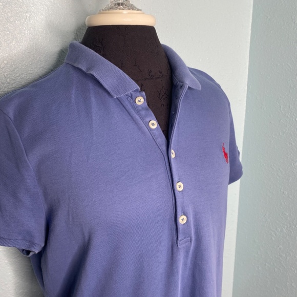 Vintage Ralph Lauren Short Blue Mini Shirt Dress - Picture 4 of 12